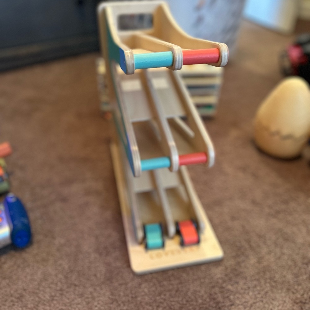 Wooden Car Ramp Racer - Pink Stacking Track - Picture 3 of 3